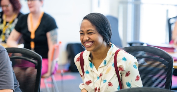 An ASU undergraduate student attend new student orientation