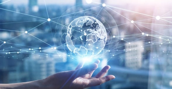 A digital representation of reaching a global audience.