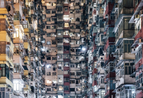 Image of a dense apartment complex