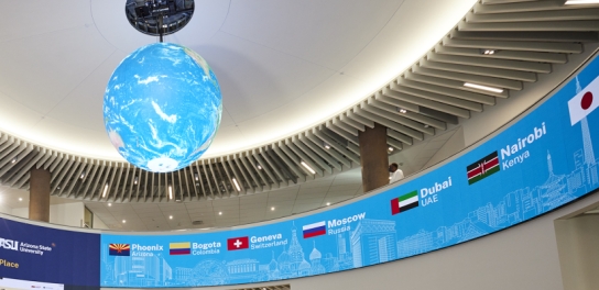 Image of the digital globe in Thunderbird's Global Forum